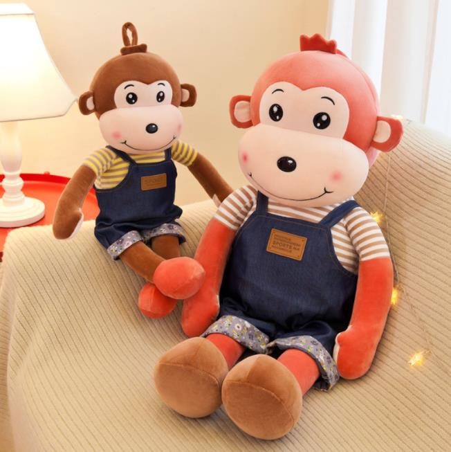 Little monkey doll with overalls Custom stuffed animals
