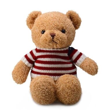 Custom Stuffed Bear with Flag Sweater Pillow Toy