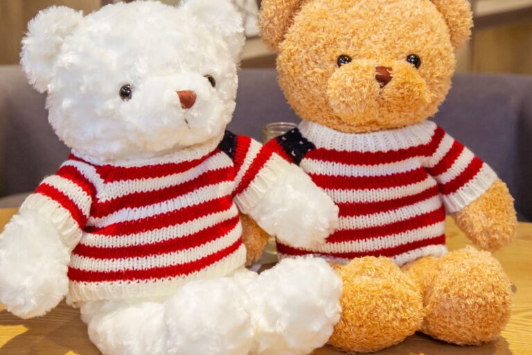 Custom Stuffed Bear with Flag Sweater Pillow Toy