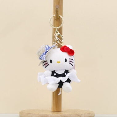 Custom Stuffed Cat Keychain Plush – Cute Mini KT Cat Doll Bag Pendant Toy