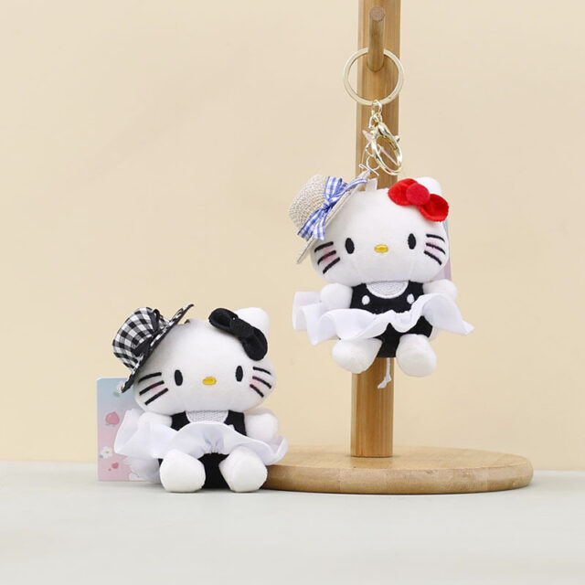 Custom Stuffed Cat Keychain Plush – Cute Mini KT Cat Doll Bag Pendant Toy