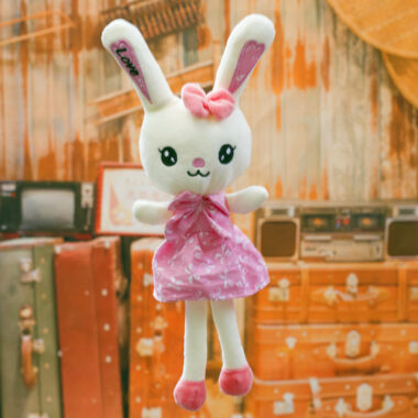 Love-themed couple bunny stuffed rabbit toy