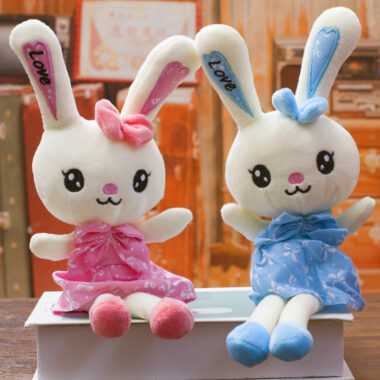 Love-themed couple bunny stuffed rabbit toy
