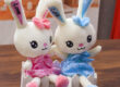 Love-themed couple bunny stuffed rabbit toy