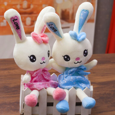 Love-themed couple bunny stuffed rabbit toy