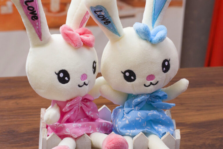 Love-themed couple bunny stuffed rabbit toy