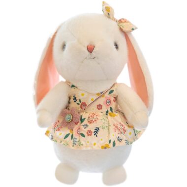 Cute custom stuffed rabbit in floral dress
