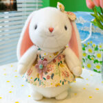 Cute custom stuffed rabbit in floral dress