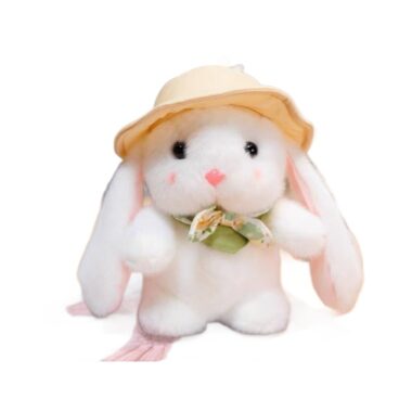 Custom bunny plush toy with pudding hat