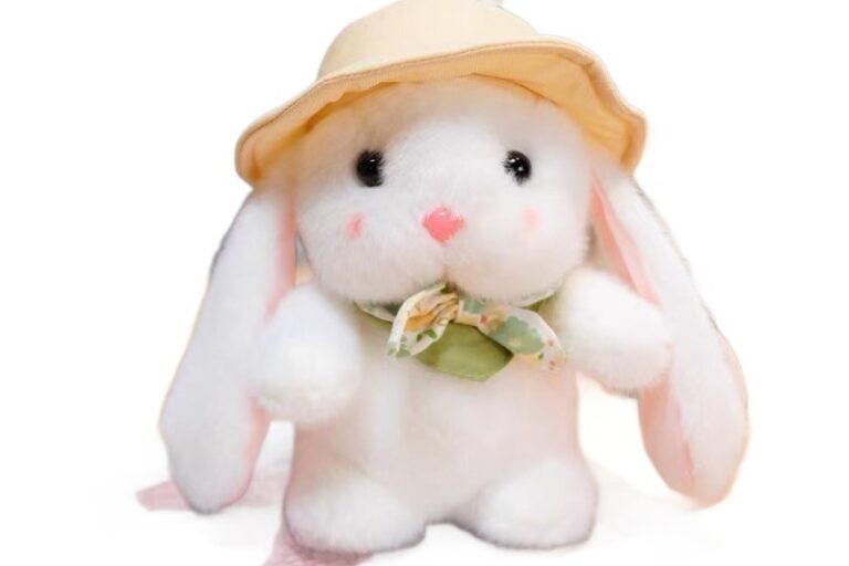 Custom bunny plush toy with pudding hat