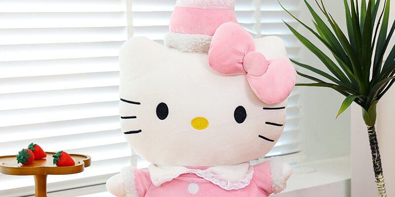 Birthday Kitty Plush Toy with Party Hat for Girls Gift