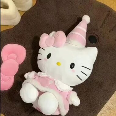 Birthday Kitty Plush Toy with Party Hat for Girls Gift