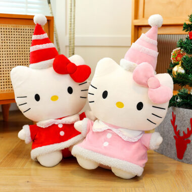 Birthday Kitty Plush Toy with Party Hat for Girls Gift