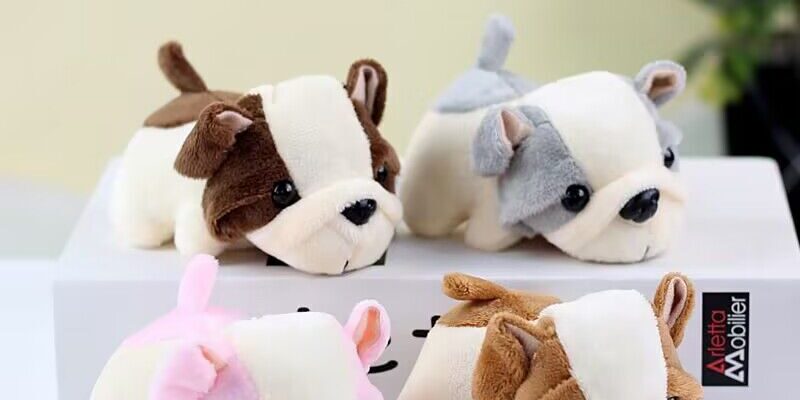 Mini Lying Shar Pei Plush Puppy Keychain for Bag or Gift