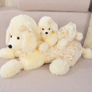 Elegant Stuffed Poodle Plush Dog Toy for Girls Gift or Bed Decor 