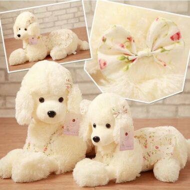 Elegant Stuffed Poodle Plush Dog Toy for Girls Gift or Bed Decor 
