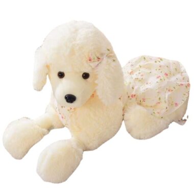 Elegant Stuffed Poodle Plush Dog Toy for Girls Gift or Bed Decor 