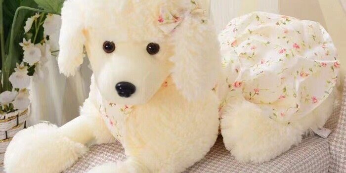 Elegant Stuffed Poodle Plush Dog Toy for Girls Gift or Bed Decor