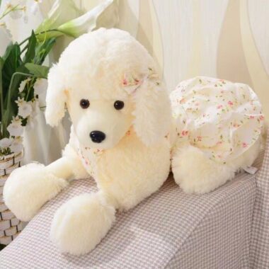 Elegant Stuffed Poodle Plush Dog Toy for Girls Gift or Bed Decor 