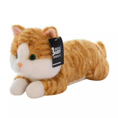 Realistic Lying Cat Plush Toy – Soft Calming Plush Doll for Kids