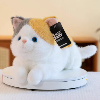 Realistic Lying Cat Plush Toy – Soft Calming Plush Doll for Kids