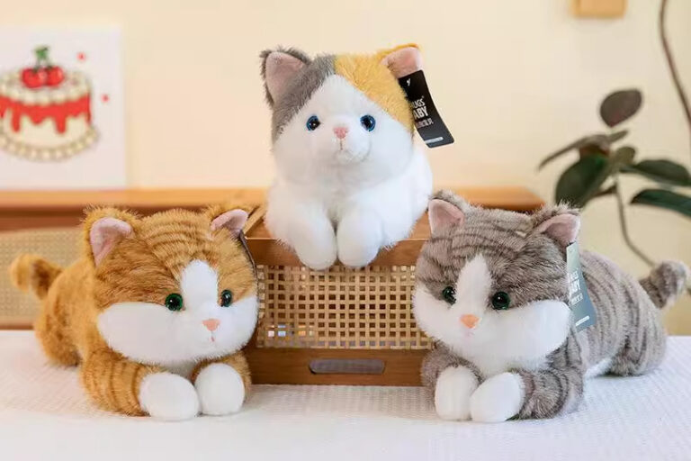 Realistic Lying Cat Plush Toy – Soft Calming Plush Doll for Kids